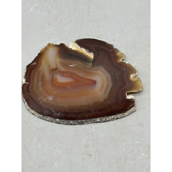 Polished Banded Agate Slice With Natural Edges & Earthy Tones READ - Picture 5 of 10